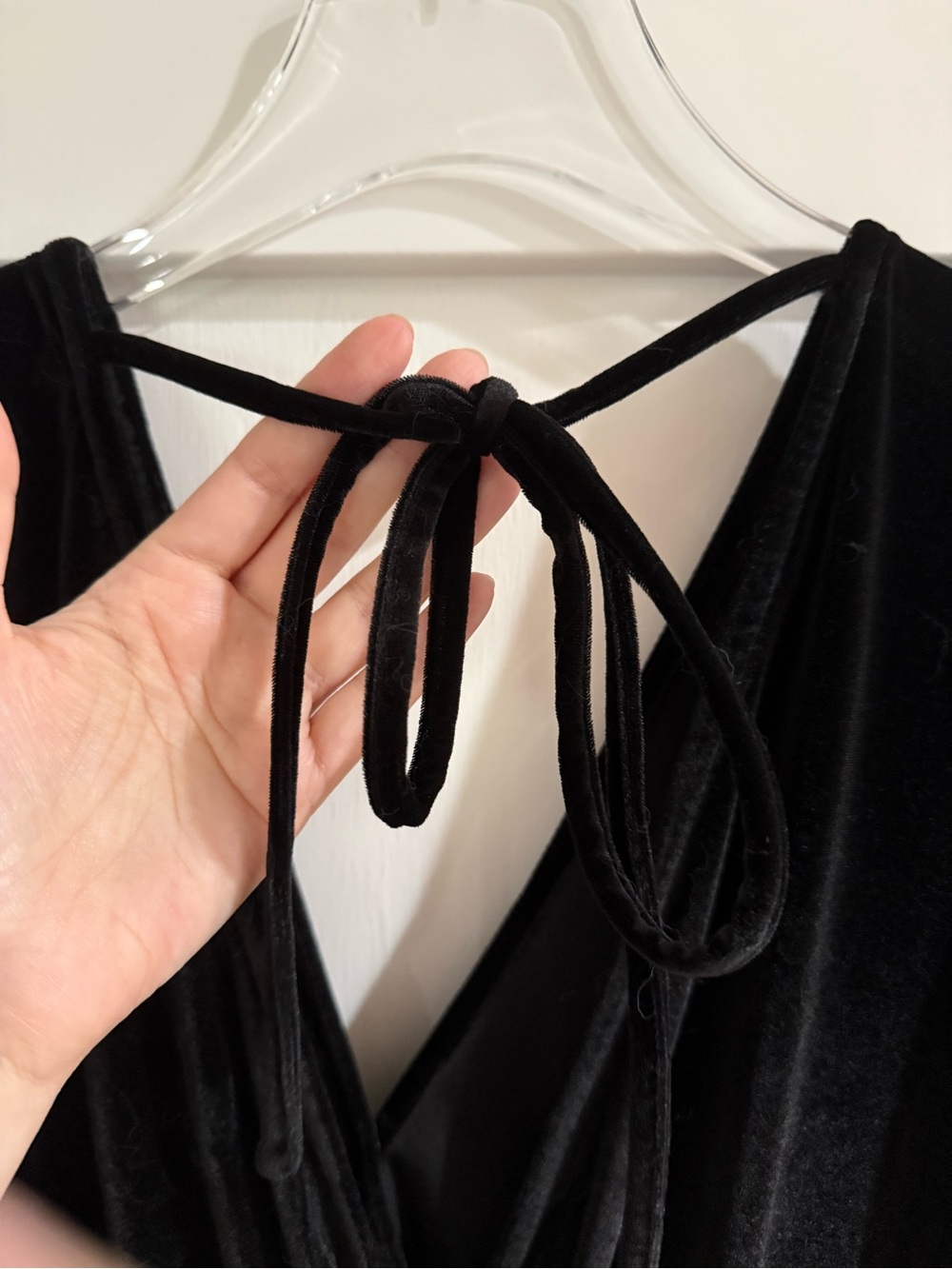 Happy Nature Black Velvet Jumpsuit – Open Back Tie – Size M - Picture 6 of 8